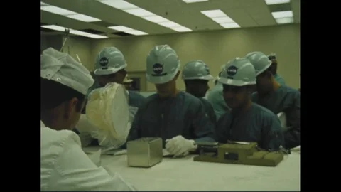 Astronauts inspect the equipment - 1966 Stock Footage 104330472