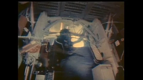 Astronauts John Young and Robert Crippen aboard Space Shuttle Colombia STS-1 Stock Footage 270937298