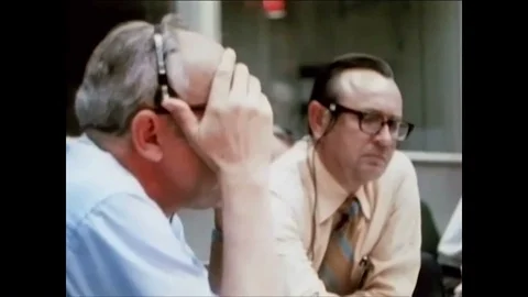 Astronauts on the lunar surface risk their lives to retrieve samples on the Stock Footage 90155580