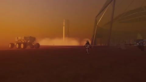 Astronauts-on-Mars (4) Video stock 211685062