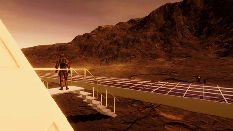 Astronauts On Mars Like Planet Stock-Footage 91672323