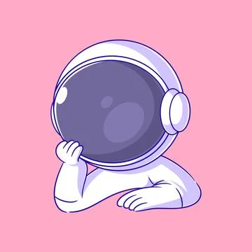 Astronauts is pensive without friends Stock Illustration
