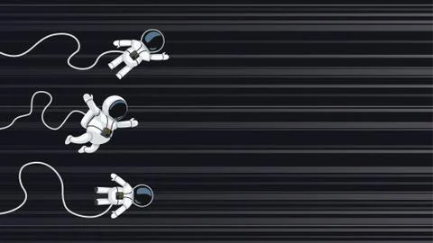 Astronauts racing on light speed Stock Illustration