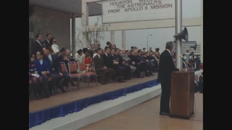 Astronauts sit together for Apollo space program - 1969 Video stock 94341636