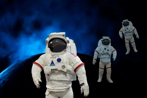 Astronauts in the space background Stock Illustration
