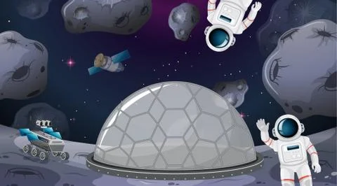 Astronauts in space camp Stock Illustration