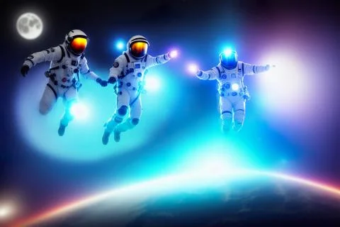 Astronauts in space Illustrazione stock