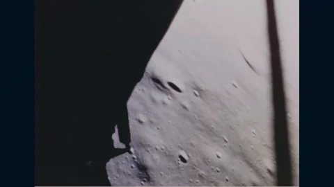 Astronauts succeed in landing lunar module on moon - 1969 Stock Footage 104334760
