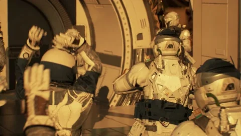 Astronauts take a break with an epic zero-gravity dance challenge Stock Footage 147441632