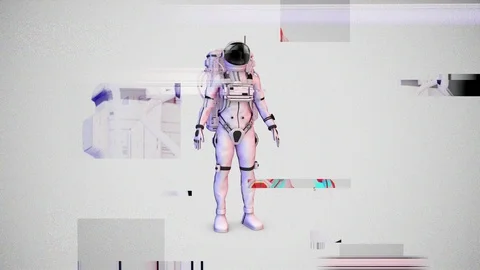 Astronaut's Transmission. Glitch effect Vidéo 89681067