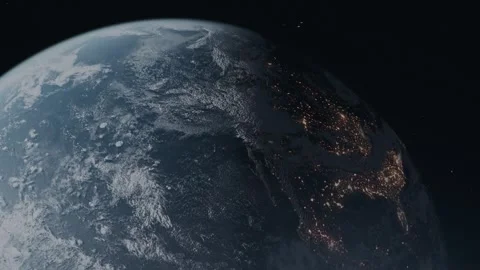 Astronaut’s view of Earth from orbit, animated in a cinematic style Video stock 300509457