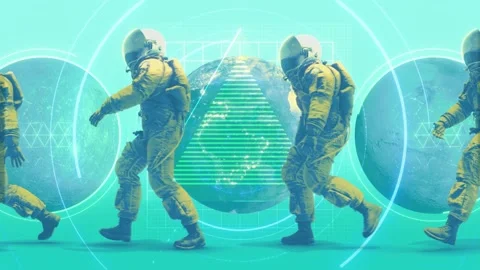 Astronauts Walking Loop Stock Footage 272947281