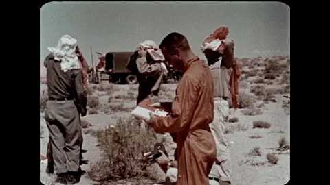 Astronauts wearing headbands during Apollo Program training - 1967 Stock Footage 97232653