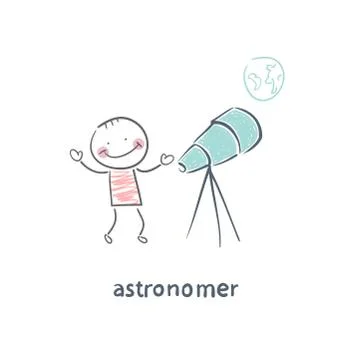 Astronomer Stock Illustration