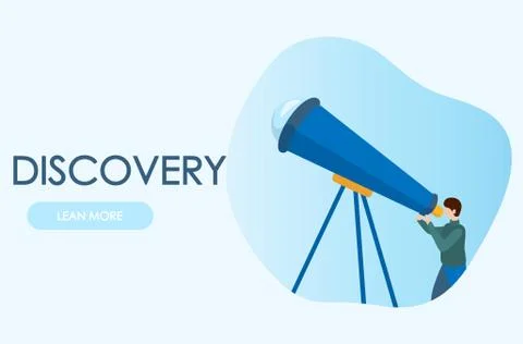Astronomer looking through telescope. Concepts for website and applications. Stock Illustration
