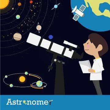 Astronomer occupation vector Stock Illustration