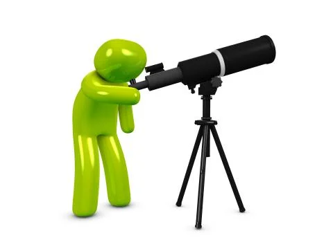 Astronomer with telescope Ilustración de archivo