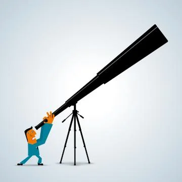 Astronomers observing celestial images Stock Illustration