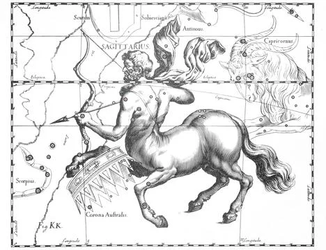 Astronomical catalog of constellations on a light background Stock Illustration