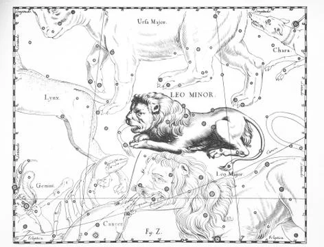Astronomical catalog of constellations on a light background Stock Photos