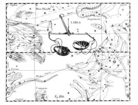 Astronomical catalog of constellations on a light background Stock Photos