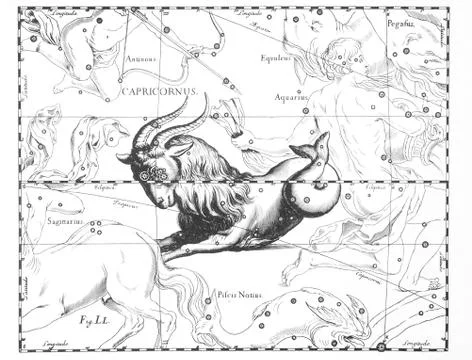 Astronomical catalog of constellations on a light background Stock Photos
