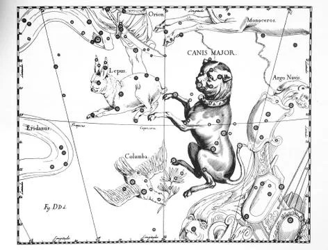 Astronomical catalog of constellations on a light background Stock Photos