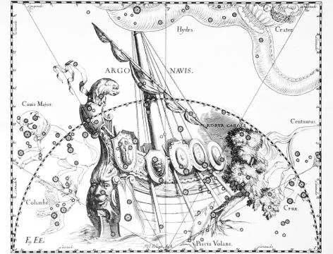 Astronomical catalog of constellations on a light background Stock Photos