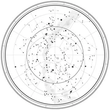 Astronomical Celestial Map Astronomical Celestial Map of Northern Hemisphe... Fotos de archivo