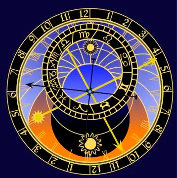 Astronomical clock Stock Illustration