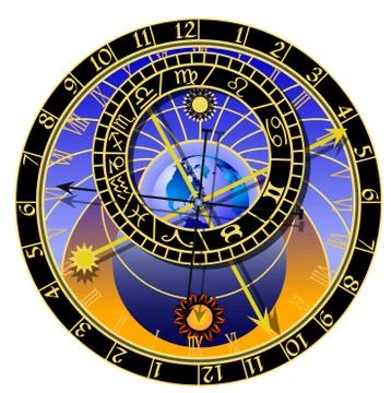 Astronomical clock Stock Illustration