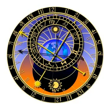 Astronomical clock Stock Illustration