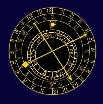 Astronomical clock Stock Illustration