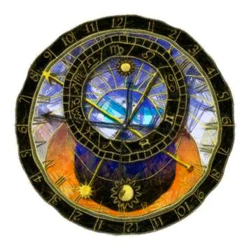 Astronomical clock Stock Illustration