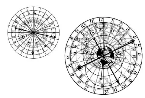 Astronomical clock Stock Illustration