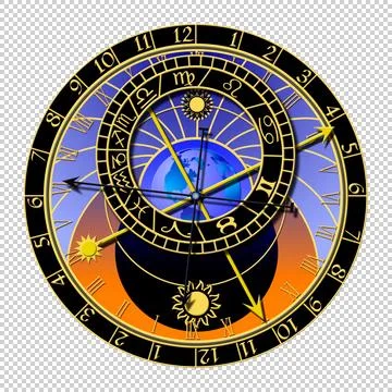 Astronomical clock Stock Illustration