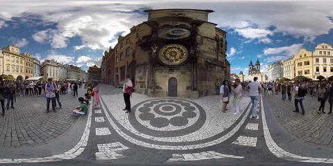 Astronomical Clock Prague Czech Republic 360 VR Stock Footage 94837591