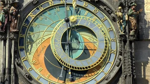 Astronomical clock, Prague. 스톡 동영상 144135864