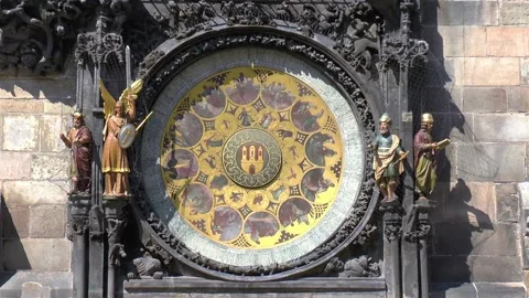 Astronomical clock, Prague. Video stock 144135914