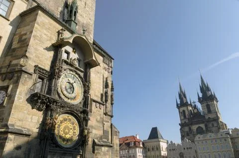 Astronomical clock in Prague Stock Photos