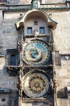 Astronomical clock in Prague Stock Photos