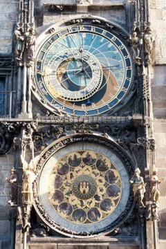 Astronomical clock in Prague Stock Photos