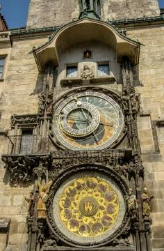 Astronomical clock in Prague Stock Photos