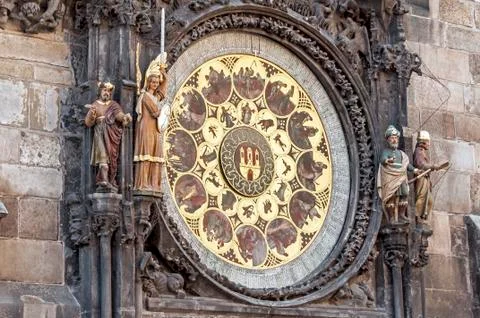 Astronomical clock, Prague. Stock Photos