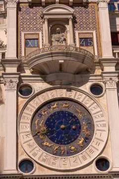 The Astronomical Clock of St Mark's Clocktower Venice Foto stock