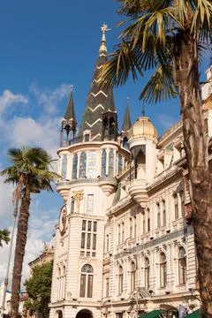 Astronomical Clock Tower building in Batumi, Georgia Stock Photos