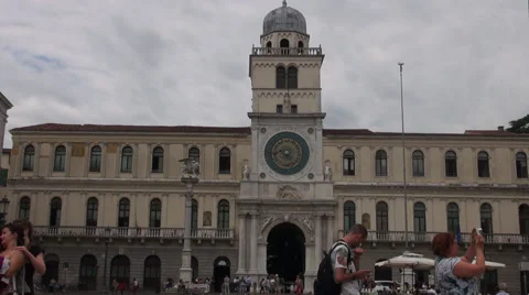 Astronomical clock tower in Signori square, Padua Stock Footage 67640599