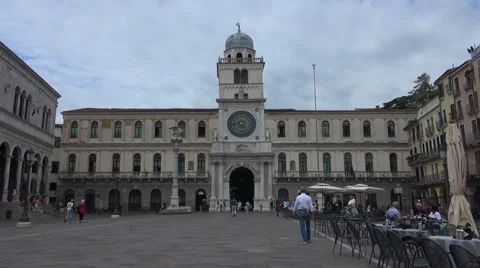 Astronomical clock tower in Signori square, Padua Stock Footage 67640756