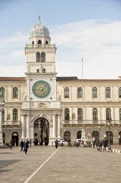 Astronomical clock tower in the square of Padua Fotos de archivo
