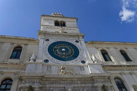 Astronomical clock tower in a square in Padua Fotos de archivo